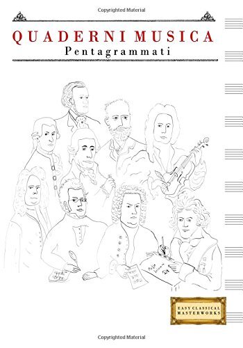 Quaderni Musica Pentagrammati: (17.78 x 25.4 cm), Masterworks 9781981876747-,