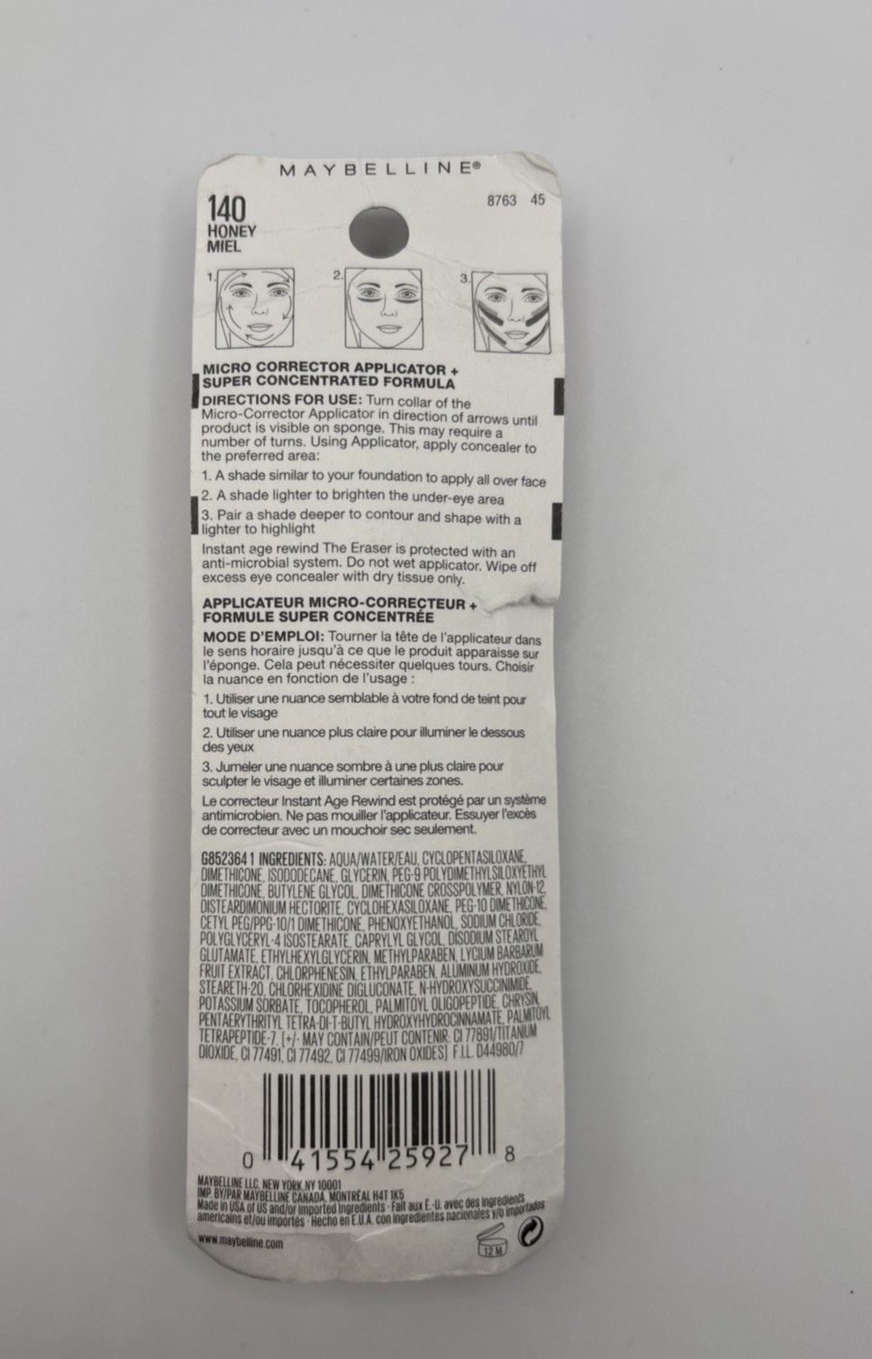 Maybelline Instant Age Rewind Instant Eraser Multi-use Concealer #140, 0.2 fl oz