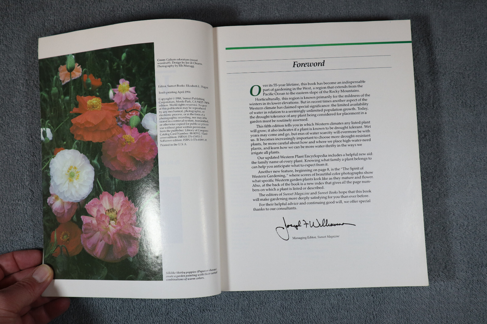 Sunset Western Garden Book, 10th printing 1994, Color. 592 Pages
