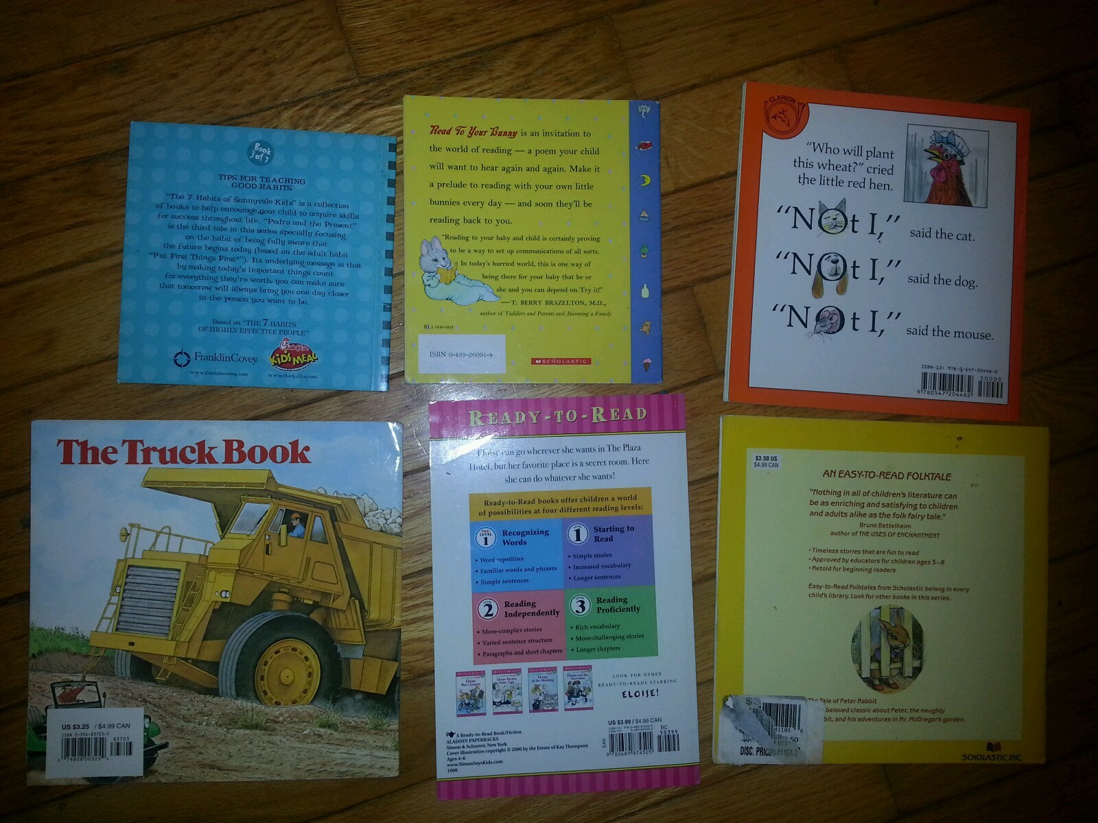 Set of 6 Little Red Hen Pedro Read to Bunny Truck Book Peter Rabbit Eloise Room