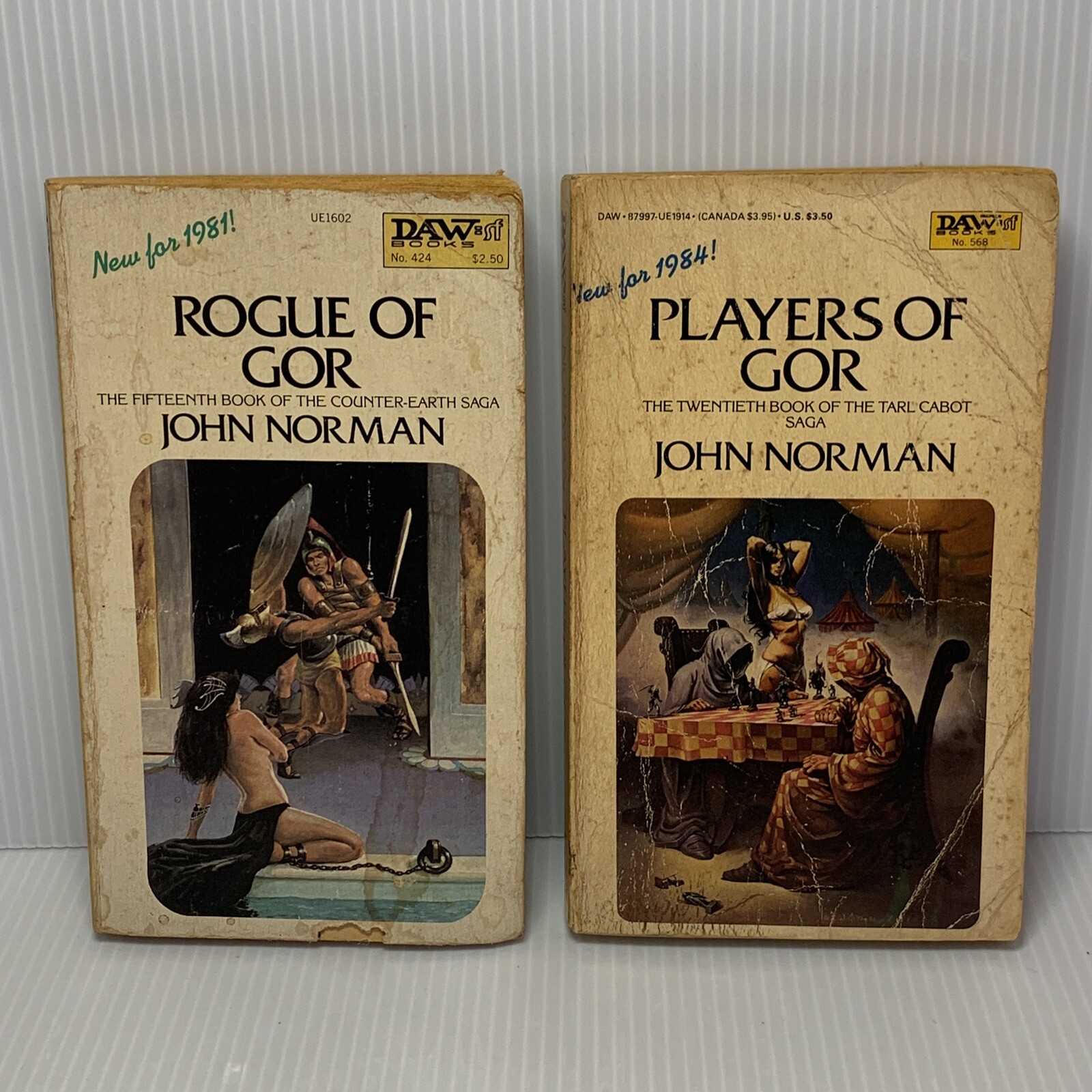 VTG John Norman Lot Of 2 DAW PB ~ Tarl Cabot Saga, Rogue Of Gor & Players Of Gor