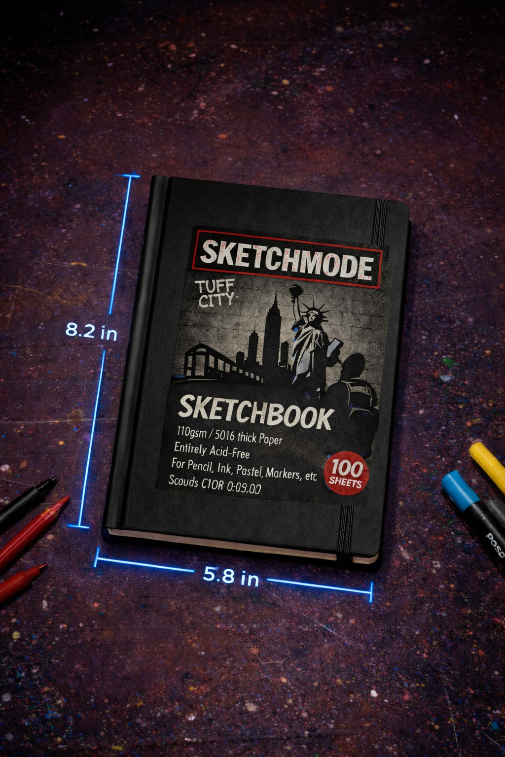 🚀 SketchMode “Drift in Orbit” A5 Sketchbook – Astronaut Galaxy Journal