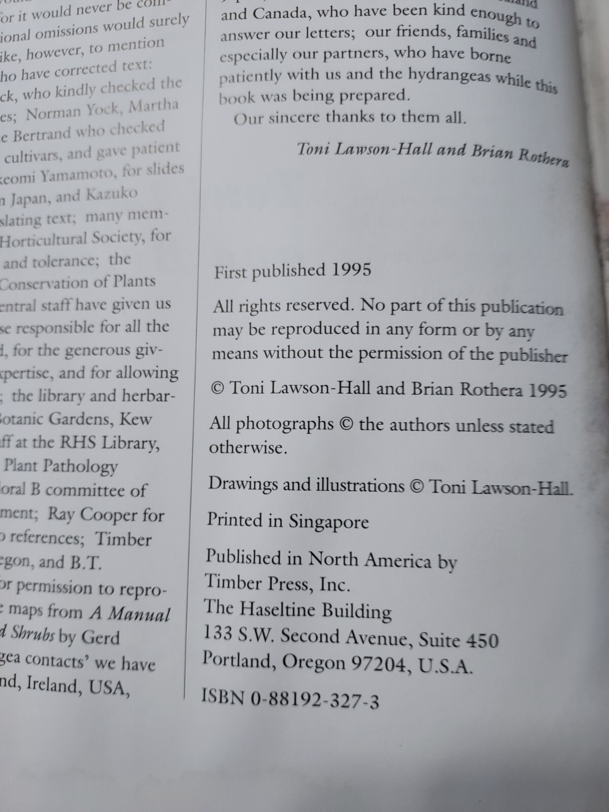 HYDRANGEAS A Gardener’s Guide Lawson-Hall & Rothera (1995,HCDJ) BL2G