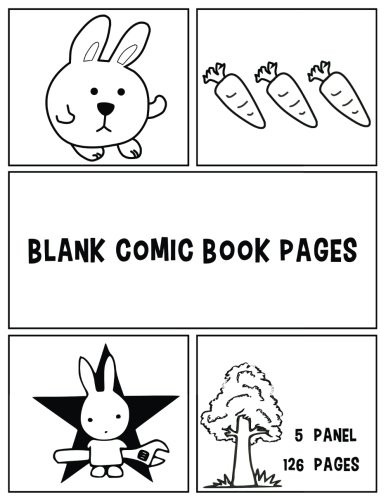BLANK COMIC BOOK PAGES: 5 PANEL 126 PAGES 8.5X11 INCHES By Annie Jr. *BRAND NEW*