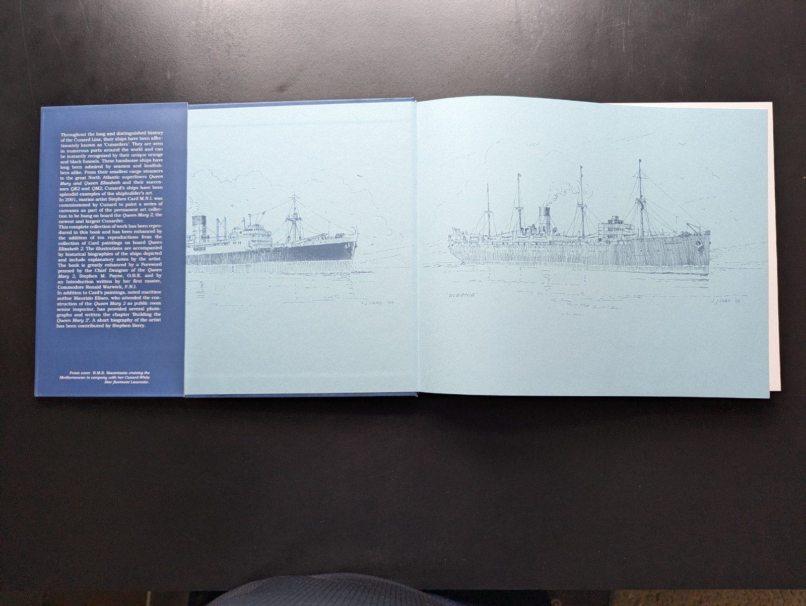 Cunarder Maritime Paintings Stephen J Card Cunard Art Ocean Liner Book