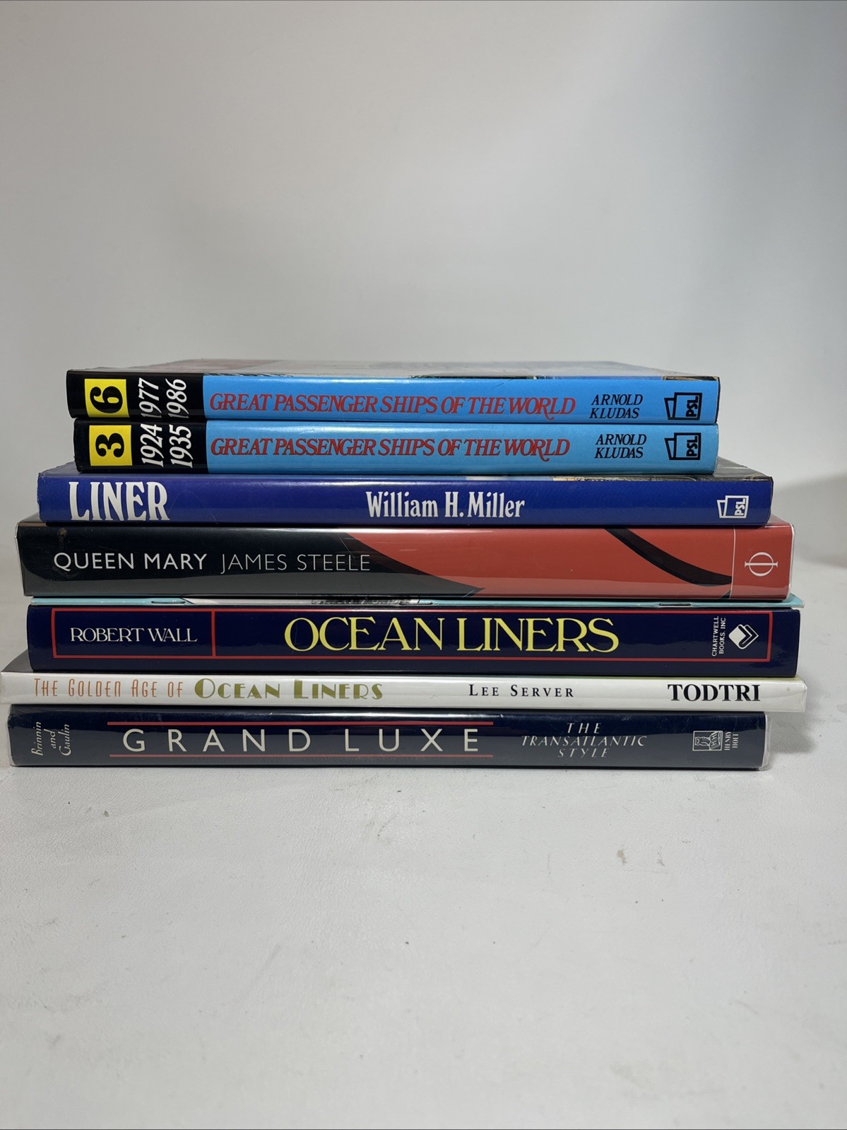 Ocean Liners Book Lot Queen Mary Grand Luxe Passenger Ships Kludas Miller Ships