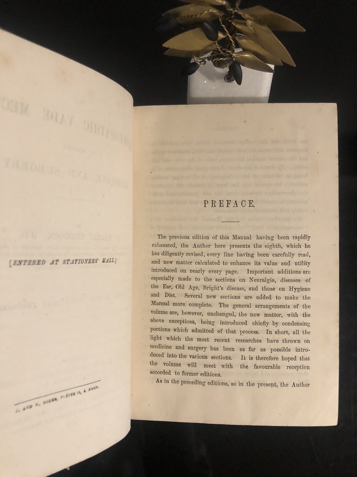 Homoeopathic Vade Mecum H Ruddock Gould&Son 8th Edition 1877 Medical&Surgery ExL