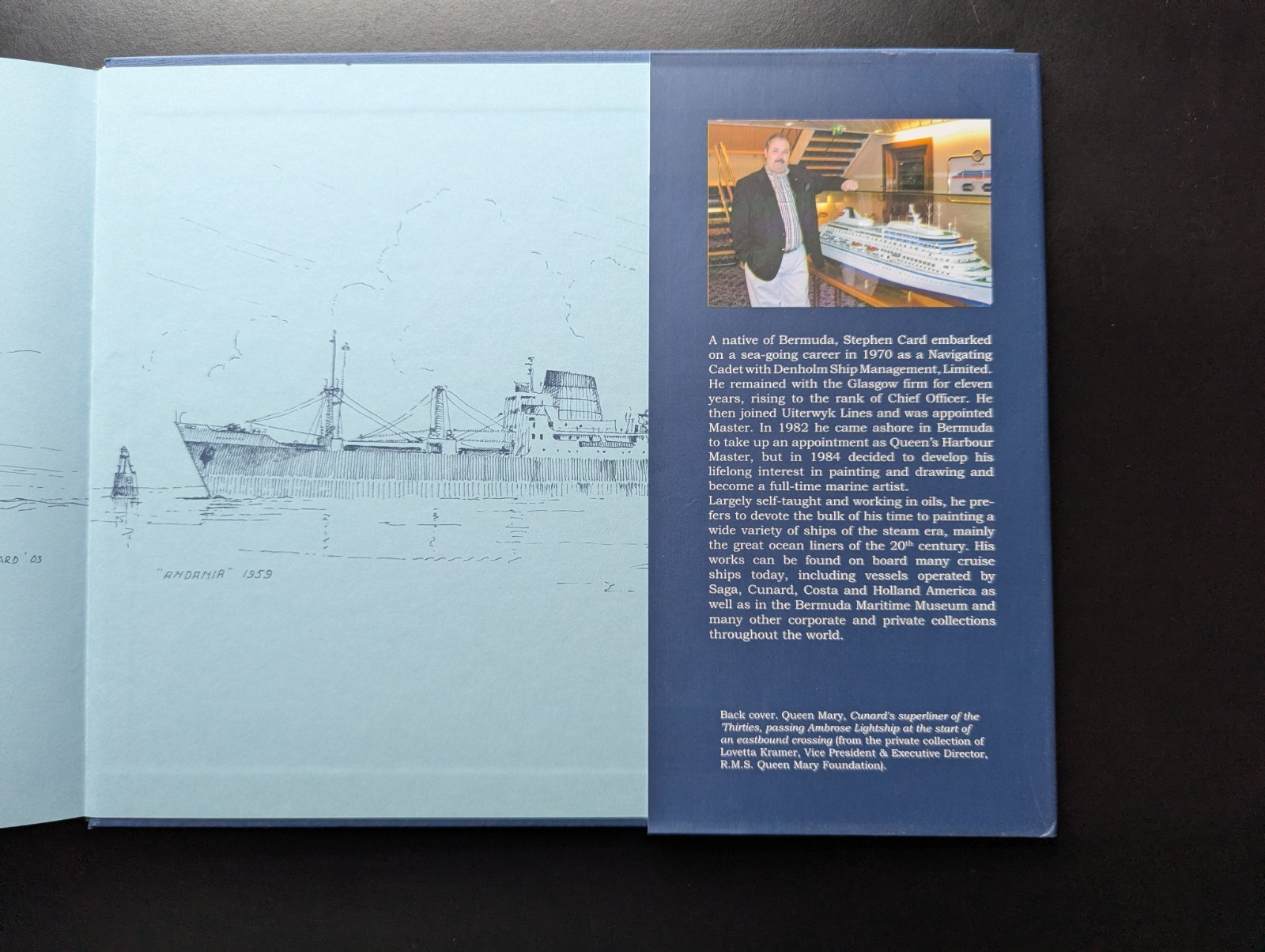 Cunarder Maritime Paintings Stephen J Card Cunard Art Ocean Liner Book